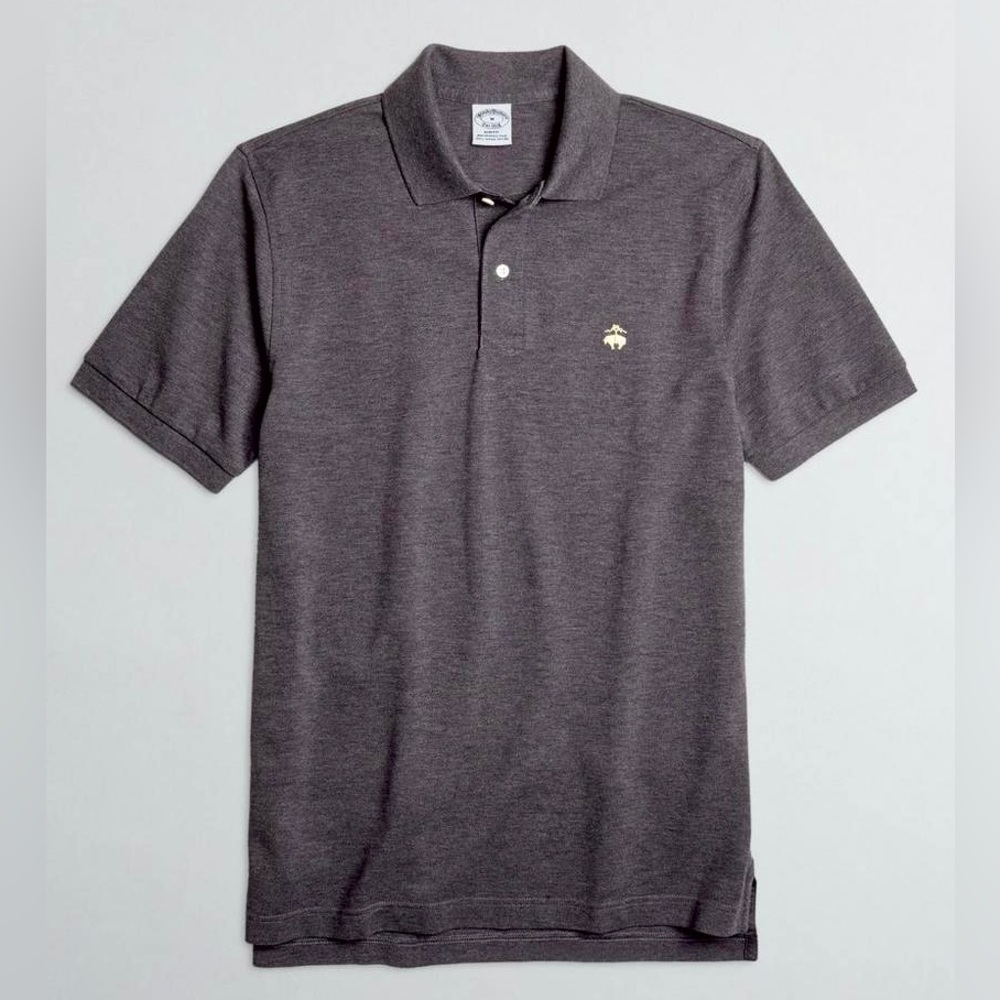 Brooks Brothers Grey Slim Fit Stretch Supima Polo Shirt